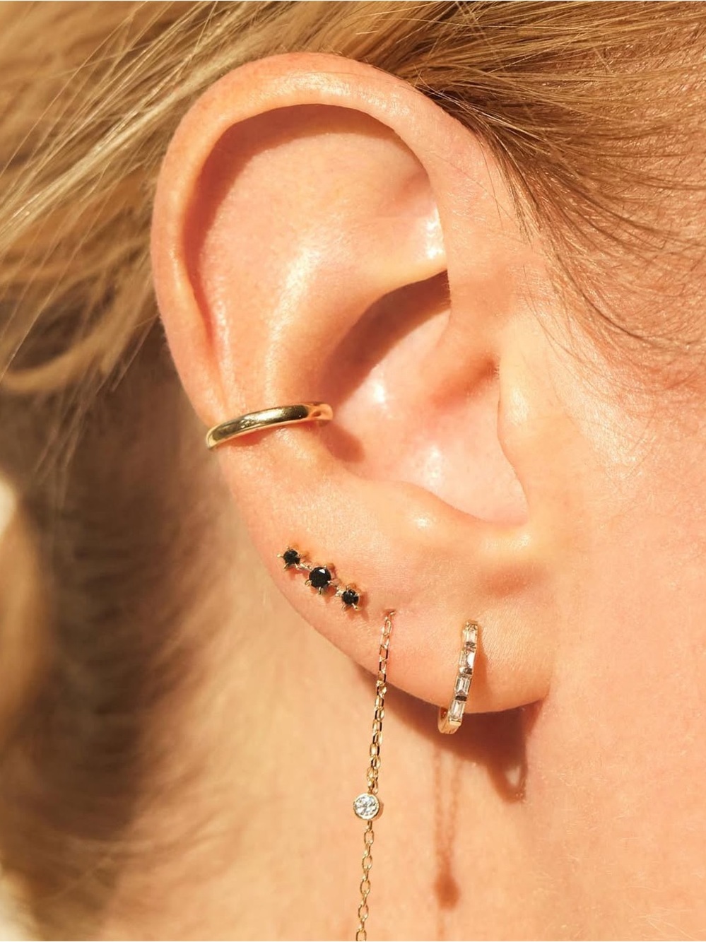 NEW IN BOX Limited Edition Catbird Black Diamond Snippet Stud Pair, 14K Gold - Picture 2 of 10